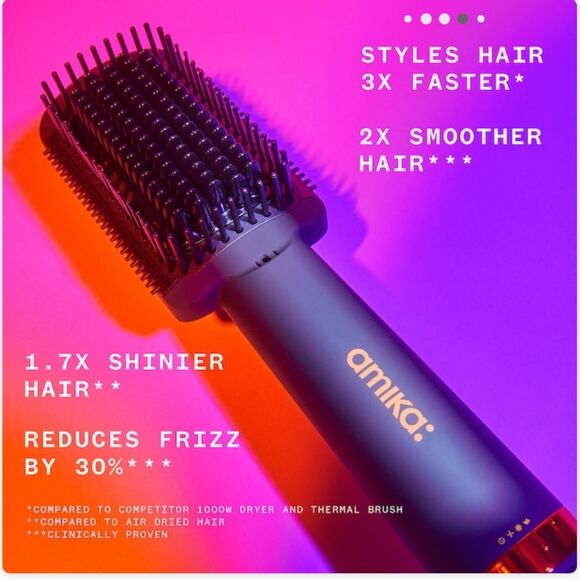 Amika double agent 2-in-1 blow dryer straightening brush New with tags - Picture 4 of 9